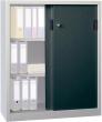Schiebetürenschrank B1000xT400xH1950 mm 4 Böden verzinkt RAL 7035/7016 Produktbild