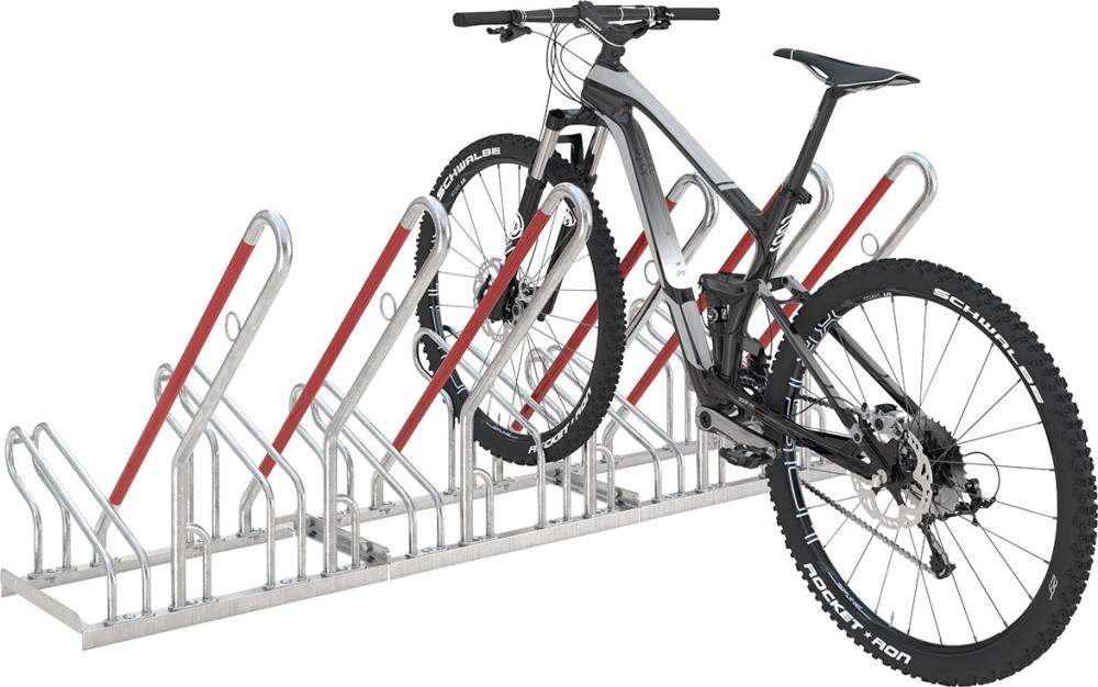 Fahrrad-Anlehnparker einseitig, verzinkt L 2000 mm, 4 Plätze Produktbild img2 L