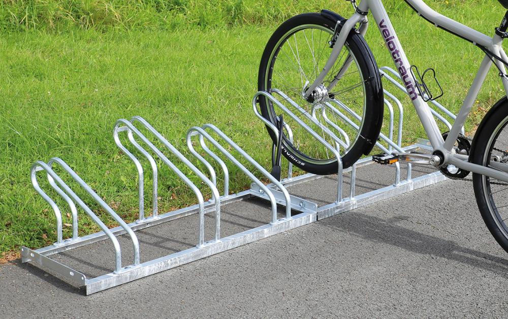 Fahrradparker Hoch/Tief einseitig, verzinkt L 700 mm, 2 Plätze Produktbild img3 L