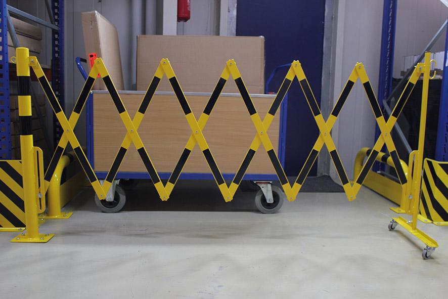 Scherengitter mit Sperrpfosten D60mm L bis 4000 mm gelb/schwarz Produktbild img5 L