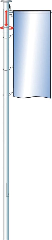 Aluminium-Fahnenmast zyl.m.Ausleger, 360G D100 mm HüB 9,3 m, H-DKA/1,5 m Alu-Bodenhülse Produktbild img2 L