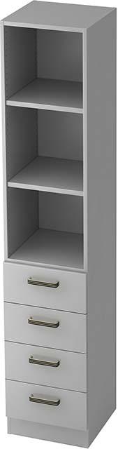 Registraturschrank Solid, mit 2 Fachböden und 4 Schubladen Produktbild img2 L