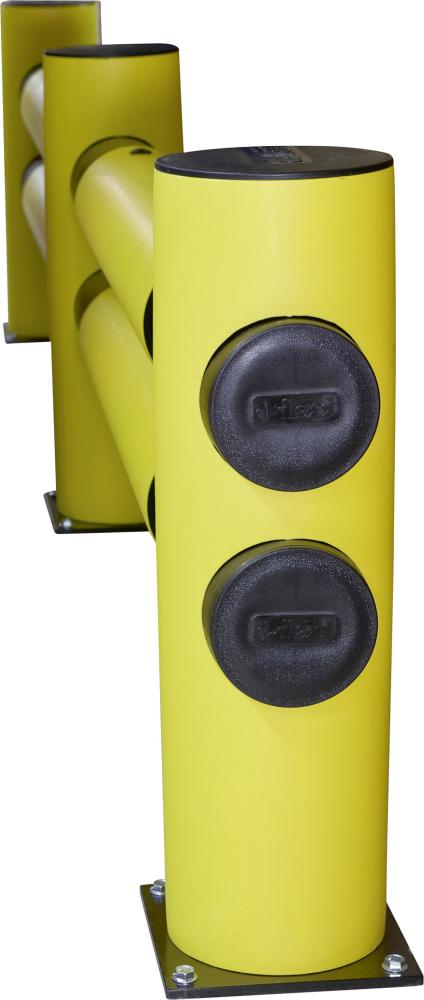 Endpfosten für Barriere Hotel H706xB600xD200 mm schwarz/gelb Produktbild img4 L