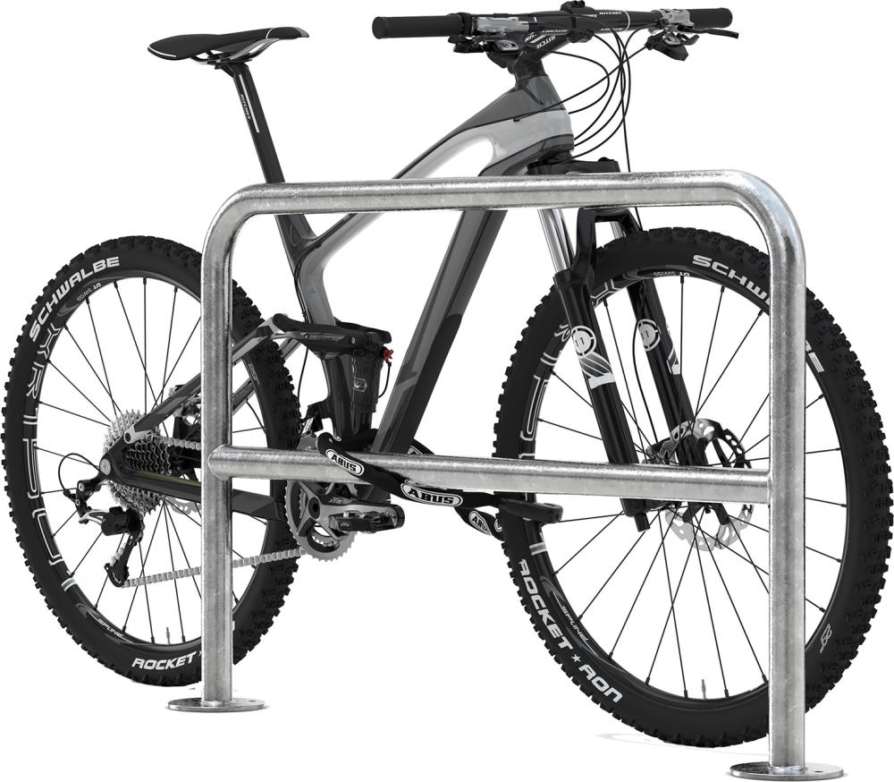 Fahrrad-Anlehnbügel RAL, L 1000 mm zum Einbetonieren mit Querholm Produktbild img2 L