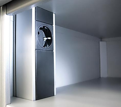 Laptopschrank 2x10Fächer B810xT500xH1800 mm RAL 7035 mit Elektrifizierung Produktbild img2 L