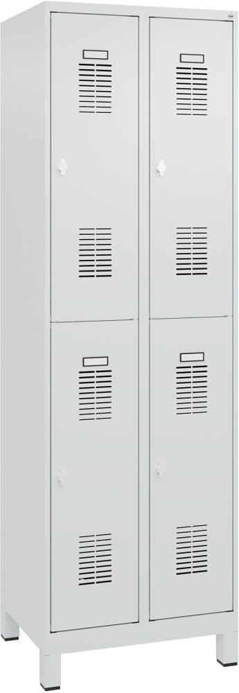 Garderobenschrank FORMAT, Typ BASIC, doppelstöckig, mit Füßen Produktbild img2 L