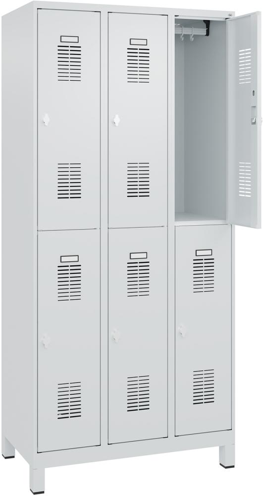 Garderobenschrank FORMAT, Typ BASIC, doppelstöckig, mit Füßen Produktbild img3 L