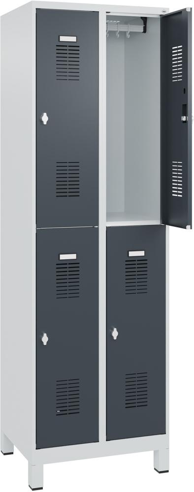 Garderobenschrank FORMAT, Typ BASIC, doppelstöckig, mit Füßen Produktbild img13 L