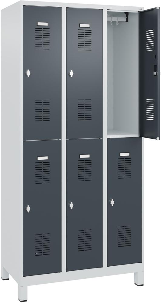Garderobenschrank FORMAT, Typ BASIC, doppelstöckig, mit Füßen Produktbild img15 L
