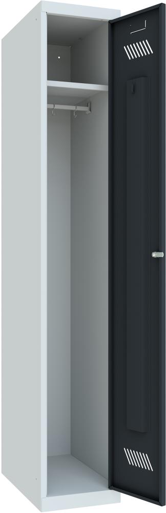 PAVOY Kleiderschrank Drehriegel mit Sockel 1 Abt./300mm RAL7035/7016 B300xT500xH1750mm Produktbild img2 L