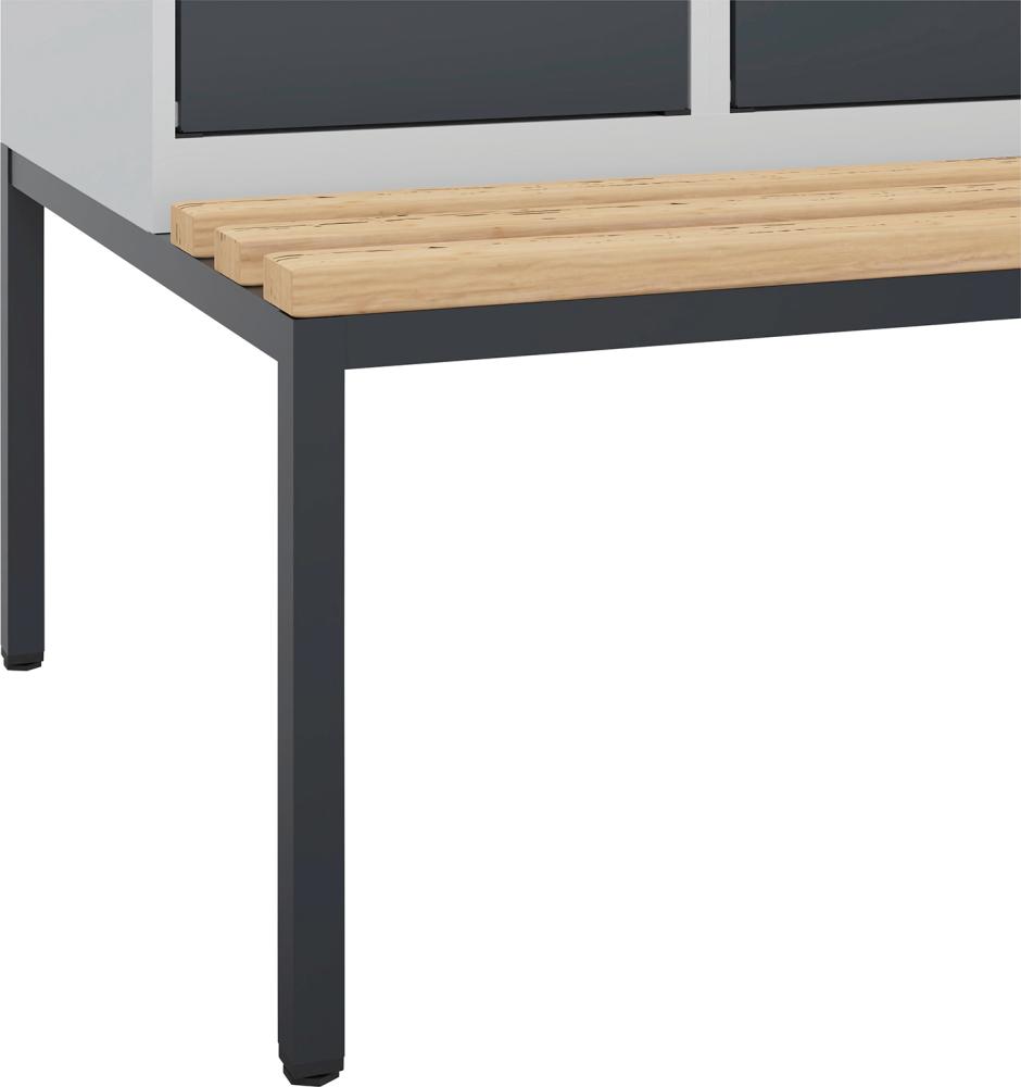 C+P Schwarz-Weiß-Spind Evolo PLUS Sitzbank 2 Abteile B800xT815xH2120mm RAL7035/7016 Produktbild img4 L