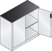 Beistellschrank B1200xT500xH1000 mm RAL 7035/5012,1Fachboden Tragkraft 70kg Produktbild img3 L