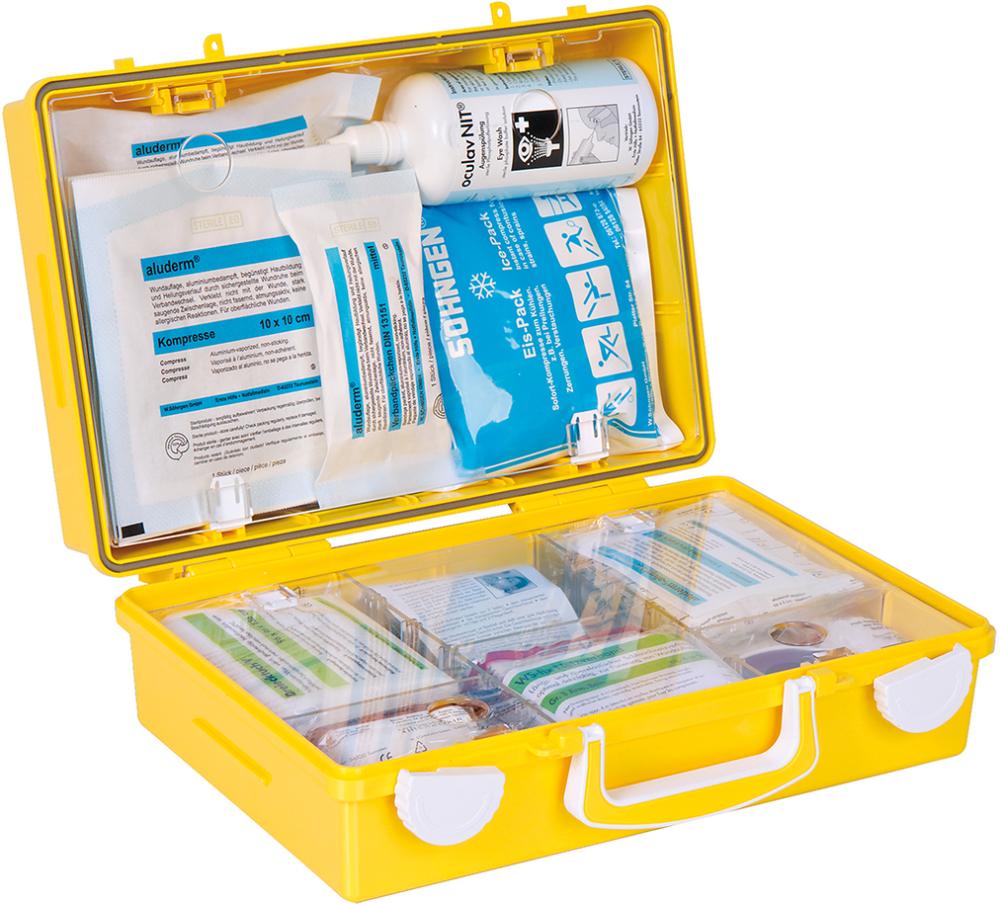 Erste-Hilfe-Koffer Extra+Handwerk, DIN 13157, gelb Produktbild img5 L