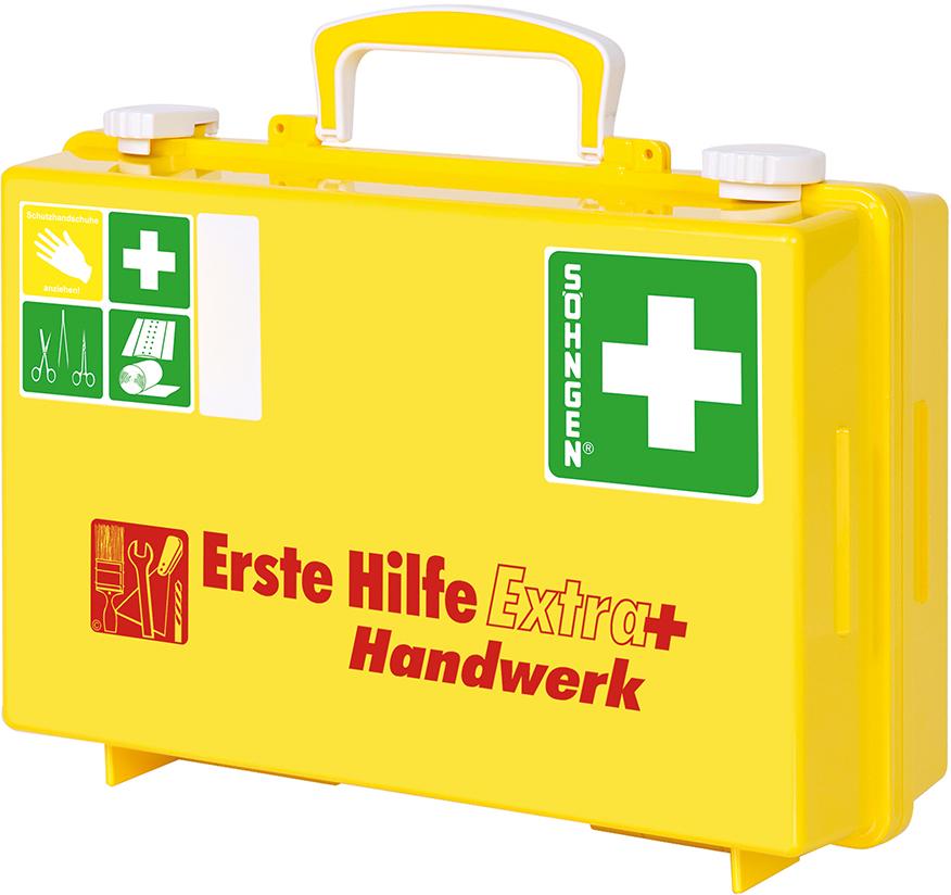 Erste-Hilfe-Koffer Extra+Handwerk, DIN 13157, gelb Produktbild img3 L
