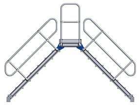 Überstieg 45G 11 Stufen 1000 mm breit Höhe 2,24 m ZARGES Produktbild img2 L