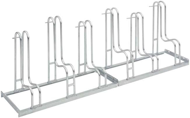 Fahrrad-Standparker einseitig, verzinkt L 2100 mm, 6 Plätze Produktbild img3 L