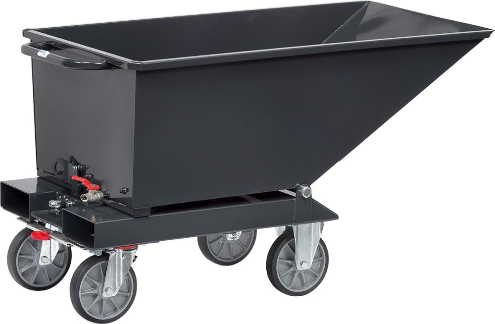 Muldenkipper 250l B713xT1359xH780 mm RAL 7016 Tragkraft 750kg mit Ablasshahn Produktbild img3 L