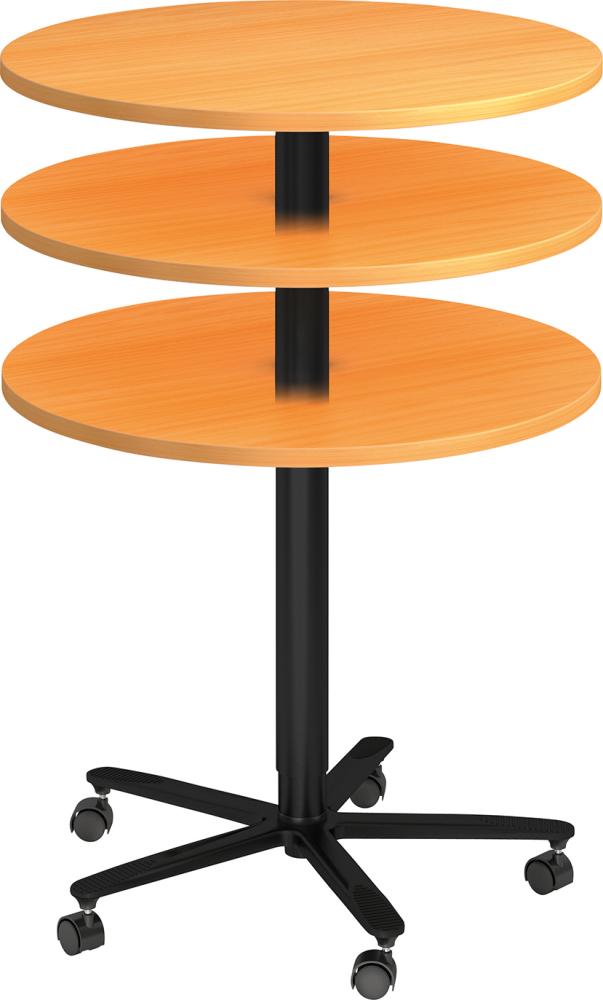 Säulentisch Buche/sw D800mm H720-1140mm Produktbild img2 L