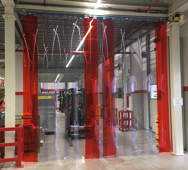 Streifenvorhang Typ3/60 transparent Lamelle B300xS3 mm H bis 5000 mm Bef.-Art W Produktbild img2 L