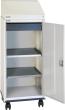 Schreibpultschrank B500xT500xH1310 mm RAL7035 1 Schublade, 2 Wannen Produktbild img2 S