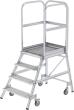 Podesttreppe, einseitig begehbar, Stahl-Gitterrost Produktbild img2 S