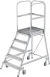Podesttreppe, einseitig begehbar, Stahl-Gitterrost Produktbild img3 S
