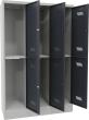 PAVOY Kleiderschließfachschrank m. Sockel 2 Fächer 3 Abt./400mm RAL7035/ 7016 B1200xT500xH1850mm Produktbild img2 S