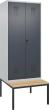 C+P Schwarz-Weiß-Spind Evolo PLUS Sitzbank 2 Abteile B800xT815xH2120mm RAL7035/7016 Produktbild img2 S