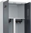 C+P Schwarz-Weiß-Spind Evolo PLUS Sitzbank 2 Abteile B800xT815xH2120mm RAL7035/7016 Produktbild img3 S