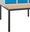 C+P Spind Evolo PLUS Sitzbank Holzleisten 2 Abteile B600xT815xH2120mm RAL7035 RAL5012 Produktbild img3 S