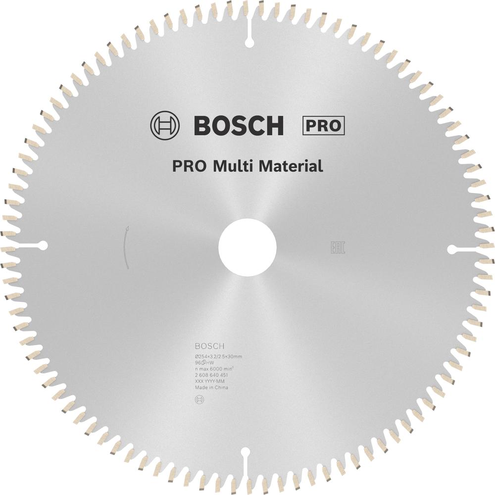 HM-Kreissägeblatt 254x3,2/2,5x30 96Z Bosch VE à 1 Stück Multi Mat für Kappsägen Produktbild img1 L