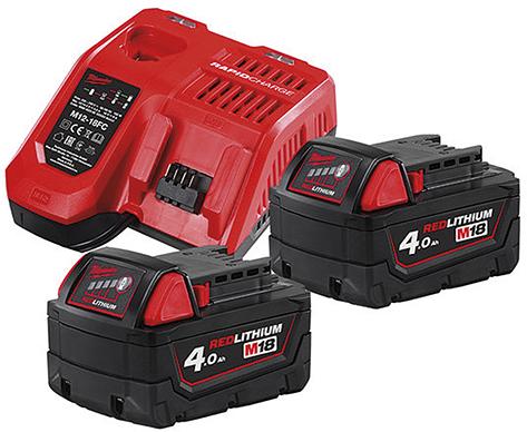 MILWAUKEE Akku-Starterset M18NRG-402 2x18V 4, 0 Ah +M12-18 FC Produktbild img1 L