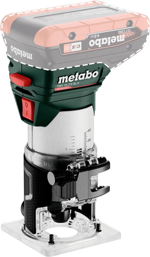 Akku-Kantenfraese FMV 18 LTX BL 8 Metabo ohne Akku Ladegerät metaBOX Produktbild img1 L