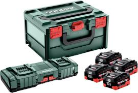 Akku Basis-Set LiHD 18,0V Metabo 4x18,0V 10,0 Ah Ladegerät ASC 145 metaBOX Produktbild