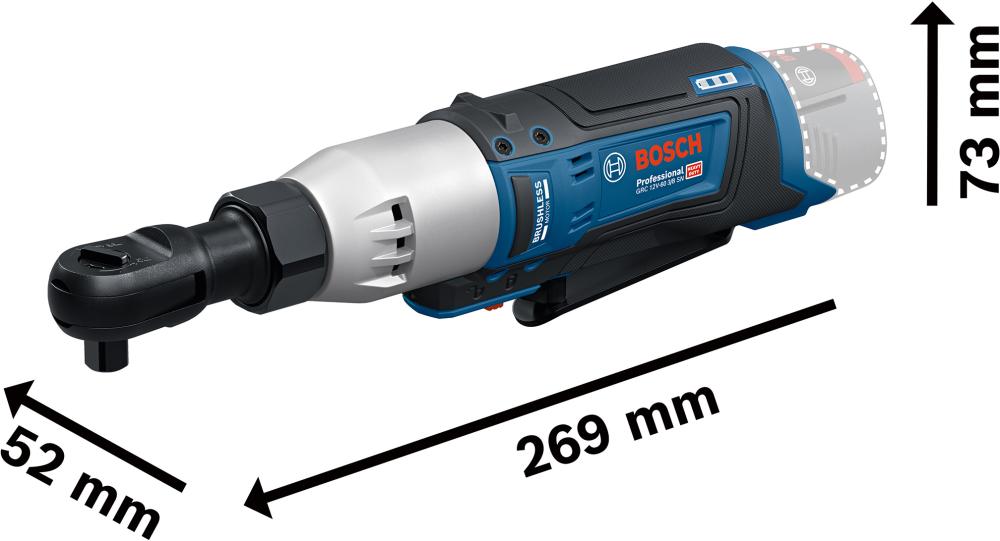 Aku-Ratsche GRC12V-60, 3/8 solo Bosch ohne Akku Ladegerät Produktbild img2 L