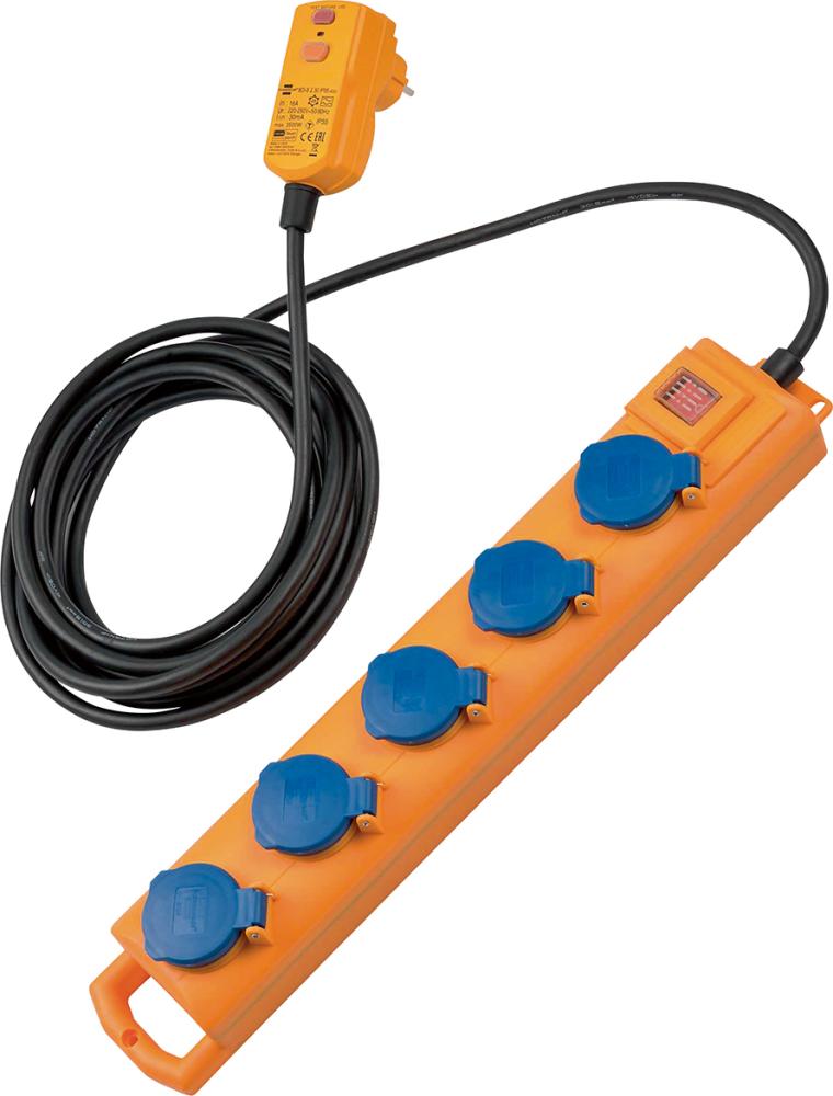 Steckdosenleiste 5-fach H07RN-F3G1,5 5m Super-Solid SL 554 DE FI Brennenstuhl Produktbild img1 L