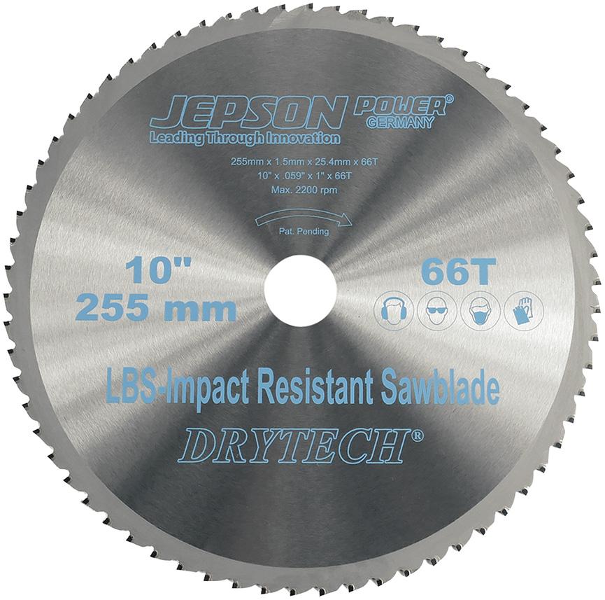 HM-Sägeblatt Drytech D=255x25,4x1,5mm 66Z für Stahl dünnwandig LBS schockresistent Jepso Produktbild img1 L