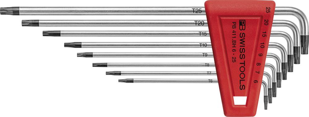 Winkelschraubendreher-Satz im Kunststoffhalter 8-teilig T6-T25 Bohrung PB Swiss Tools Produktbild img1 L