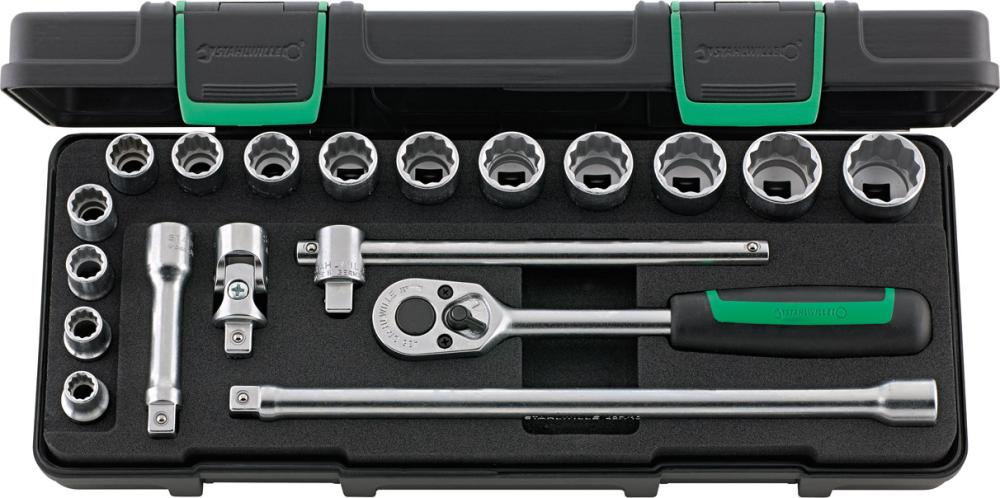 Steckschlüssel-Garnitur 3/8" 45/14/5I KN 19-teilig Stahlwille Produktbild img1 L