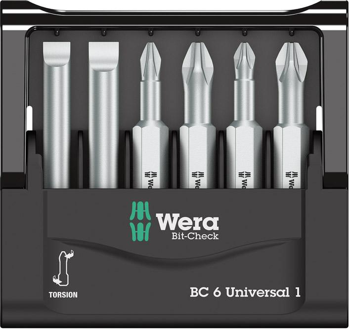WERA Bit-Sortiment 1/4" Universal 1 6-teilig im Bit-Check Produktbild img1 L