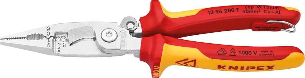 E.-Install.Zange VDE TT 200mm m.M.K.Griff Knipex Produktbild img1 L