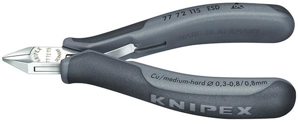 Seitenschneider Elektronik ESD Minispitzkopf mit kleinerFase 115mm KNIPEX Produktbild img1 L