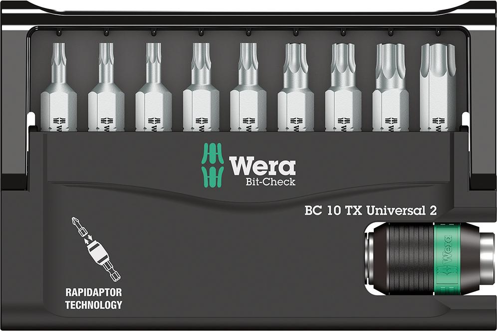 WERA Bit-Sortiment 1/4" Universal 2 10-teilig im Bit-Check Produktbild img1 L