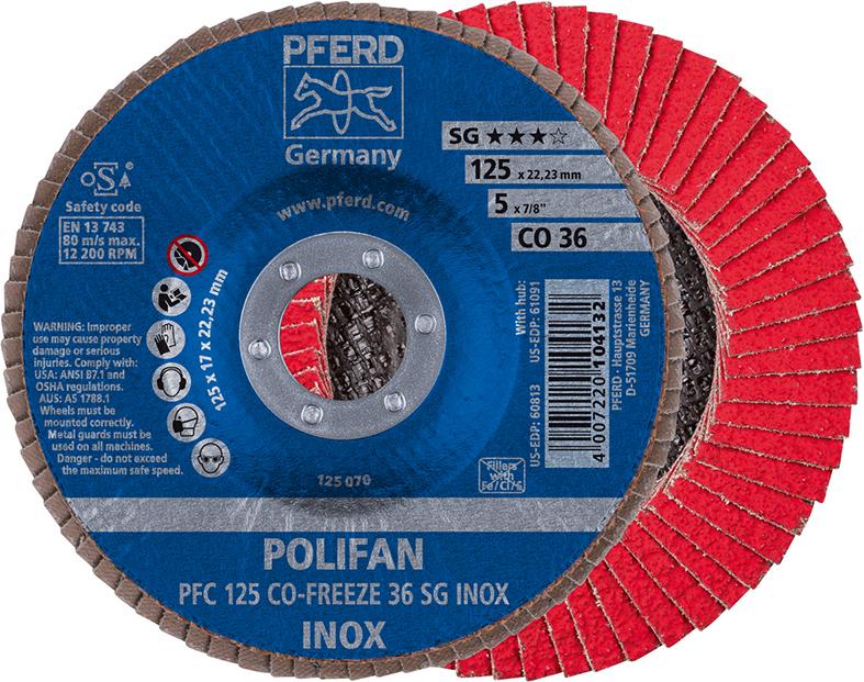 Fächerschleifscheibe COFREEZE gewölbt 125mm K36 Pferd Produktbild img1 L