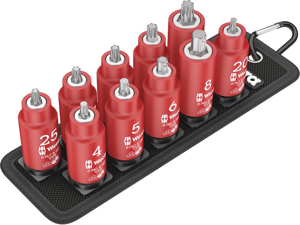 Schraubendreher-Einsatz- Garnitur 3/8" VDE T20-45 und I-6kt. 4-8mm Wera Produktbild img1 L