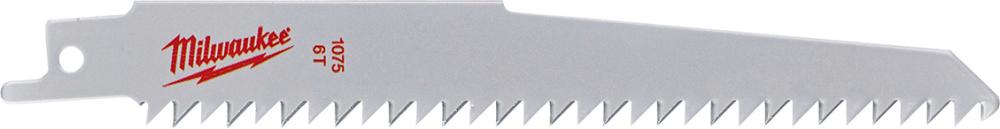 Säbelsägeblatt Nassholz gerade, schnelle Schnitte 150x4,2 mit 6 TPI, unlack. 3er-Pack Milwaukee Produktbild img1 L