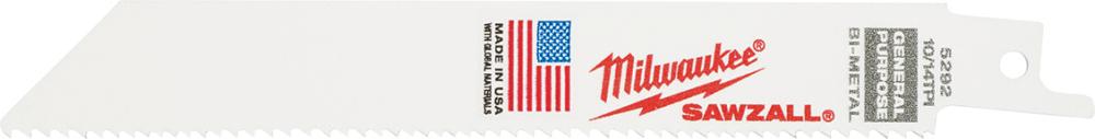 Säbelsägeblatt Gen. Purpose flexibel 150x2,5/1,8 mm(10/14 TPI) 5er Pack Milwaukee Produktbild img1 L