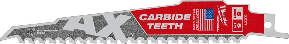 Säbelsägeblatt Demontage THE AX HM-bestückt 150 x 5 mit (5 TPI) 5er Pack Milwaukee Produktbild img1 L