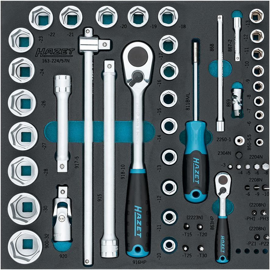 Werkzeugmodul 2/3 Steckschlüssel 163-224/57N Hazet Produktbild img1 L
