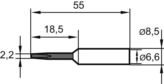 Lötspitze ERSADUR Nr. 8322,2 mm meißel, verlängertErsa Produktbild img1 L